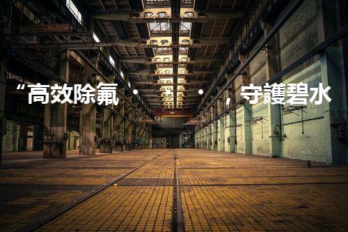 “高效除氟，守護碧水藍天——廢水中氟離子處理新篇章”